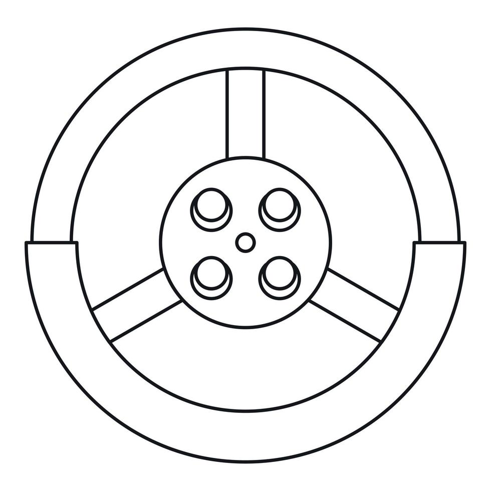 icono de volante, estilo de esquema vector