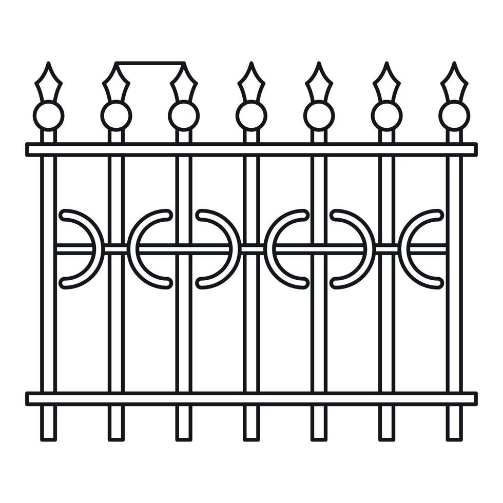 Park fence icon, outline style vector