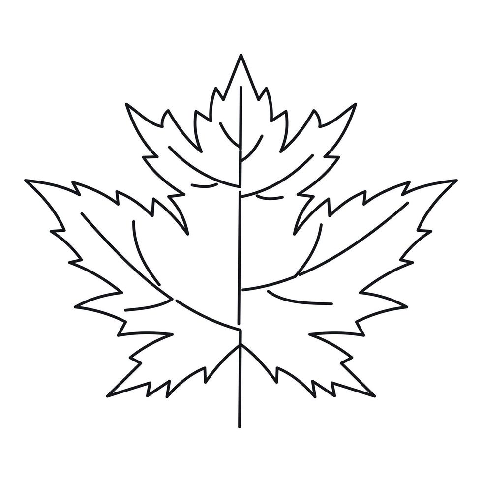 Maple leaf icon, outline style vector