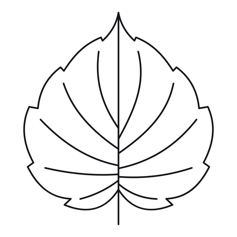 Hazel leaf icon, outline style vector