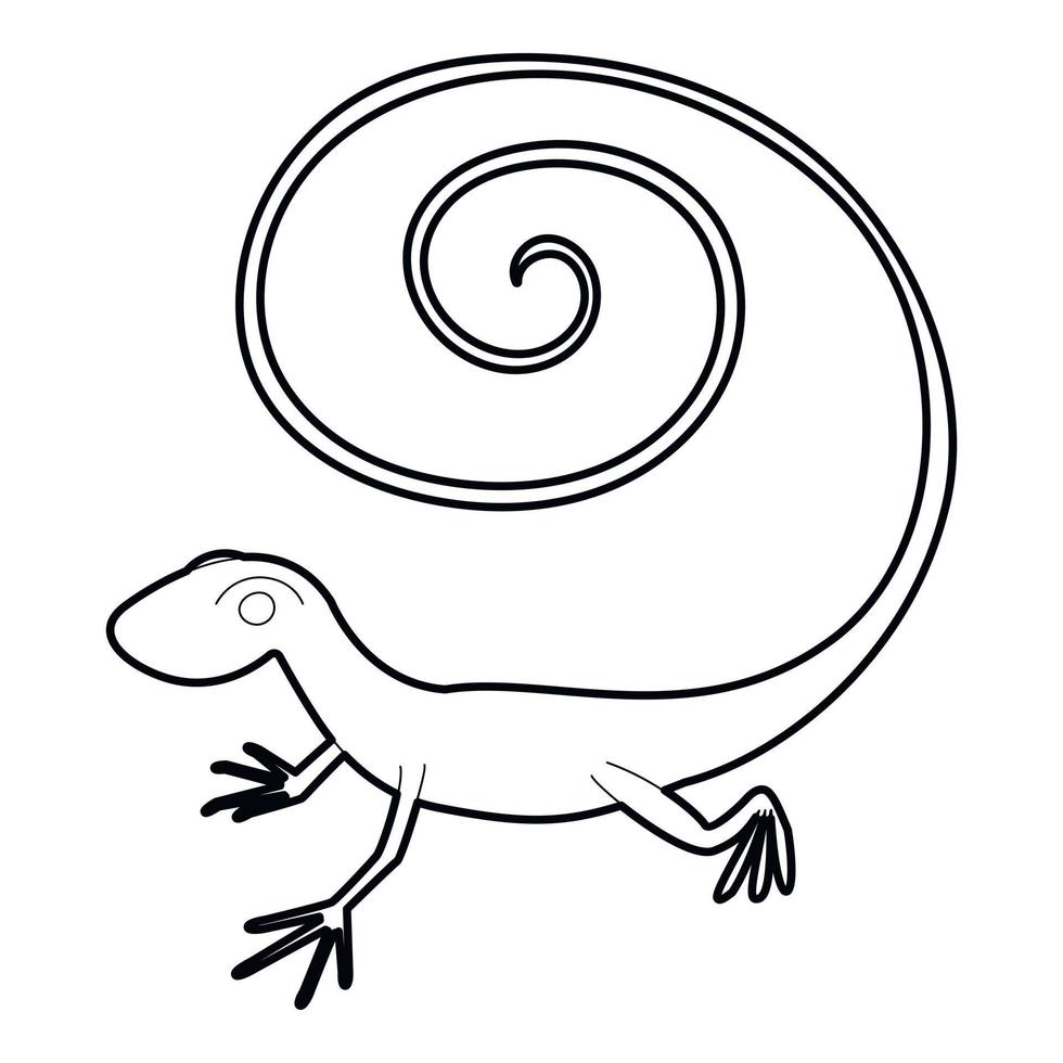 Fast lizard icon, outline style vector