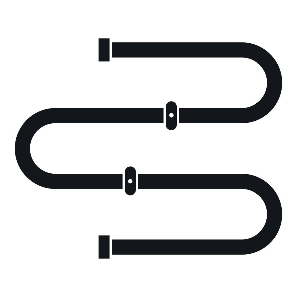 Heated towel rail icon, simple style vector