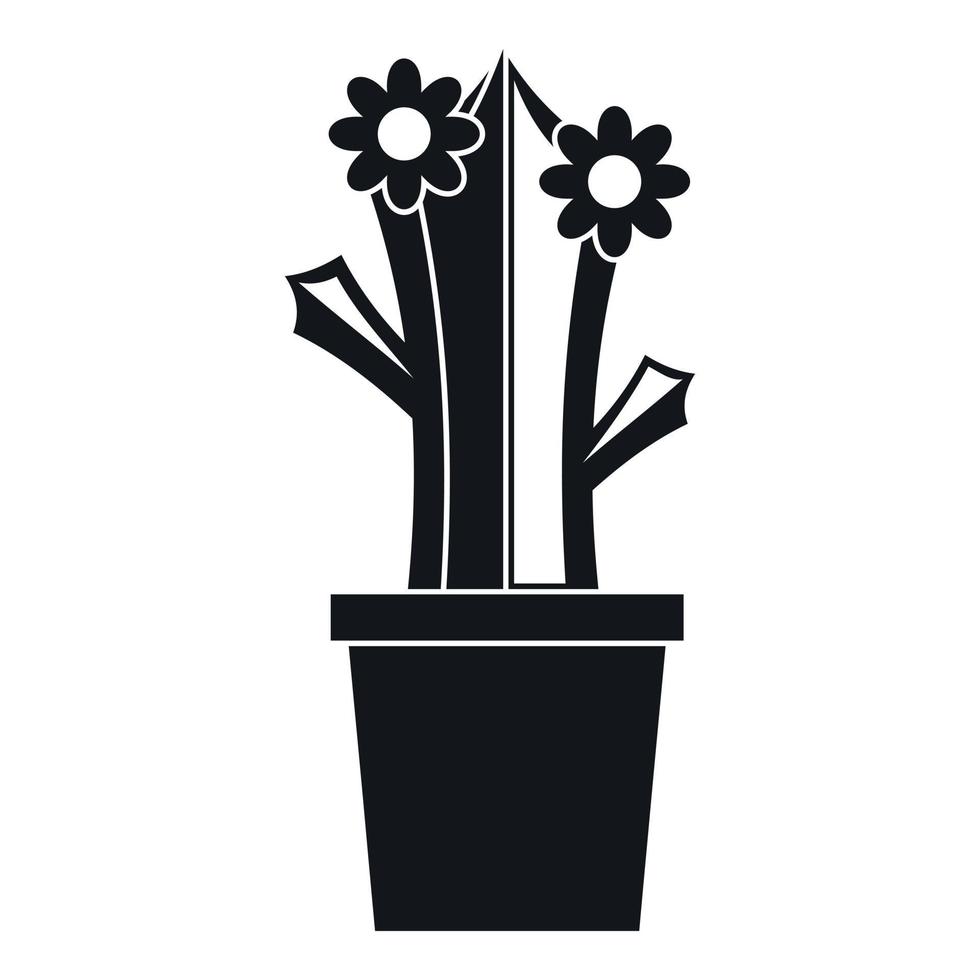 Flowering cactus icon, simple style vector