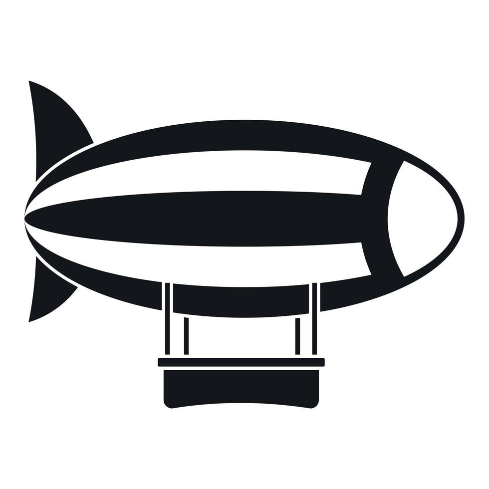 Striped dirigible icon, simple style vector
