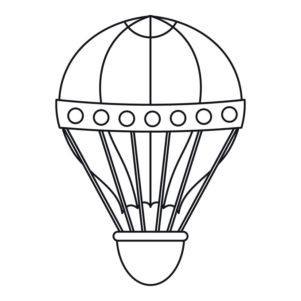 icono de globo de helio anticuado, estilo de esquema vector