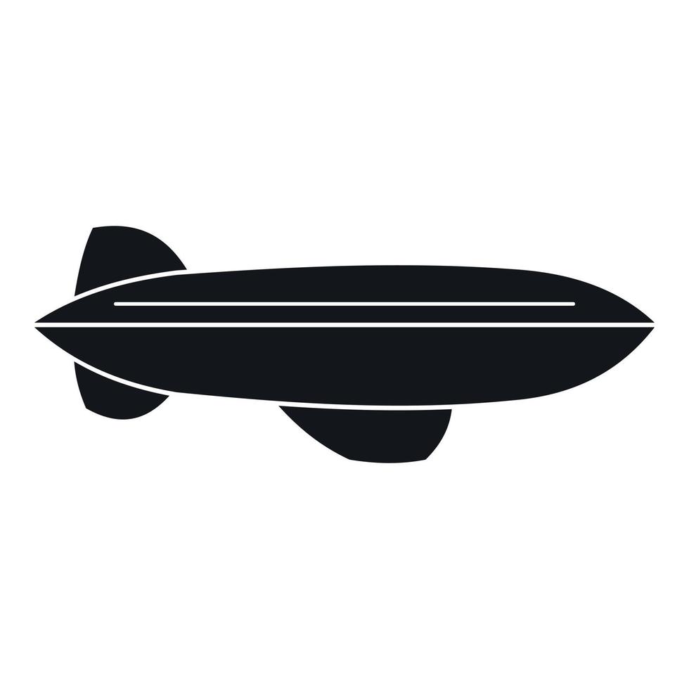 Blimp aircraft flying icon, simple style vector
