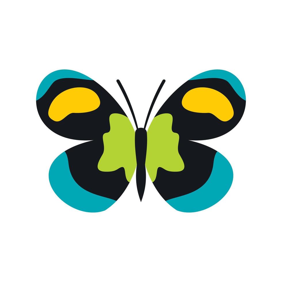 Unusual butterfly icon, flat style vector