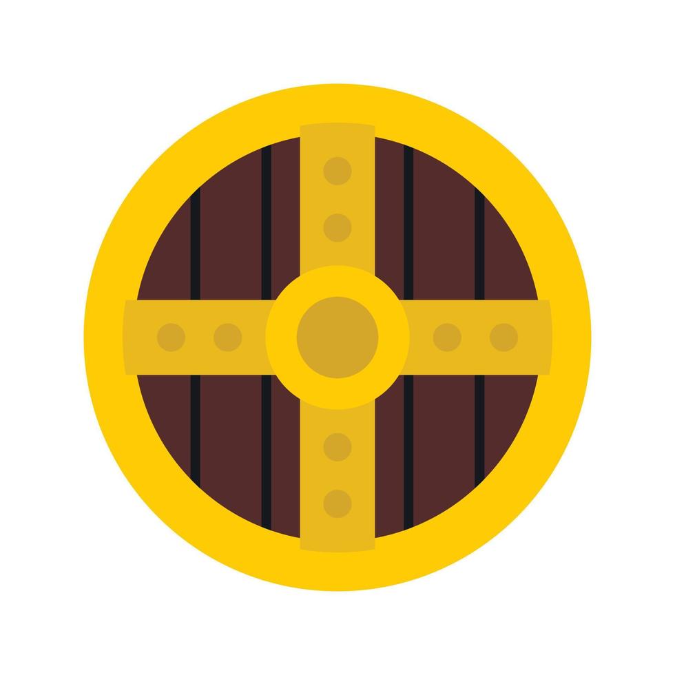 Round protective shield icon, flat style vector