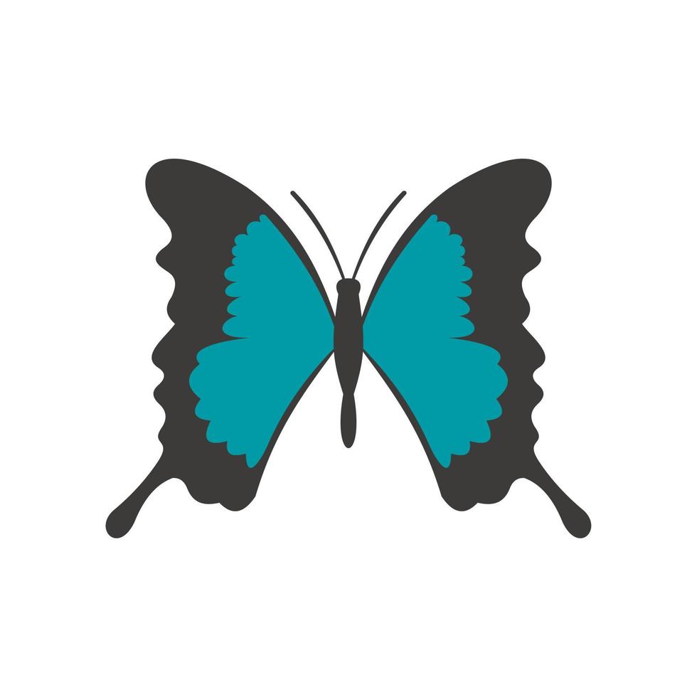 Butterfly with long wings icon, flat style vector