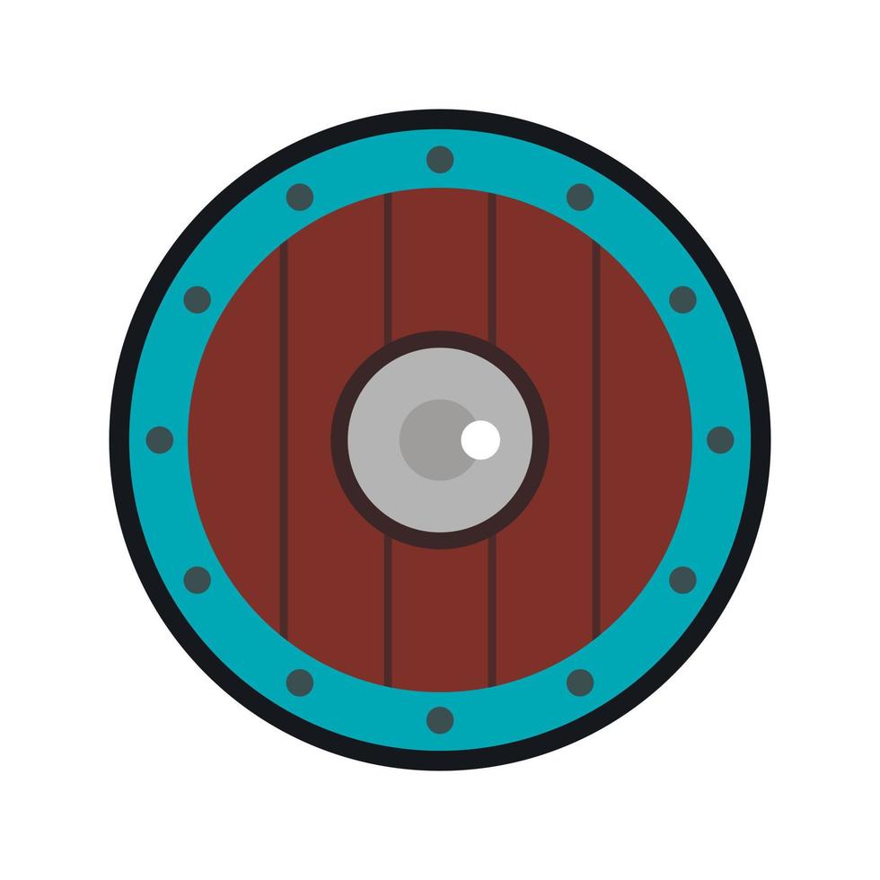 Round army shield icon, flat style vector