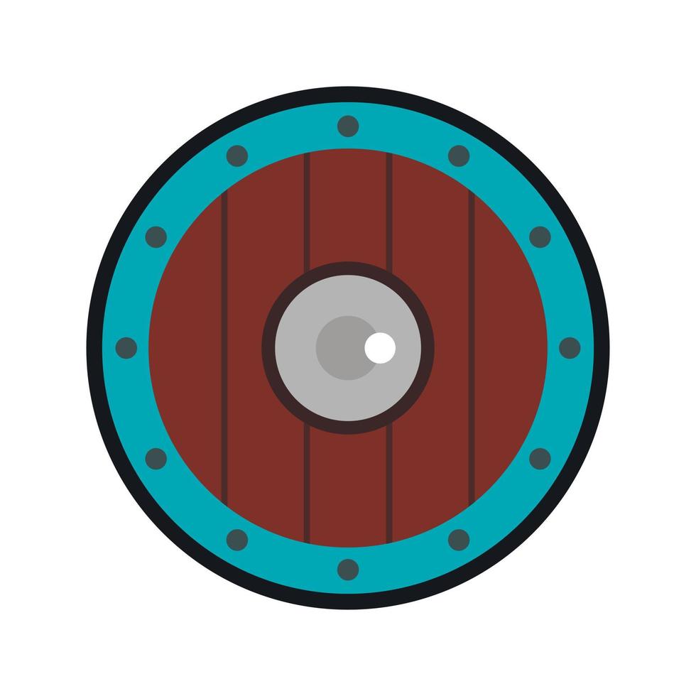 Round army shield icon, flat style vector
