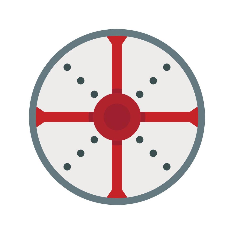 Round shield icon, flat style vector