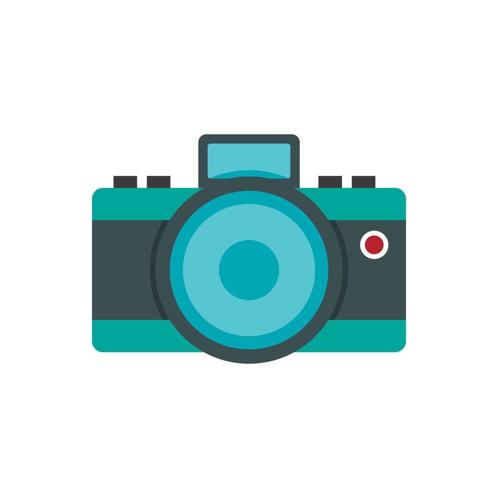 Photocamera icon, flat style vector
