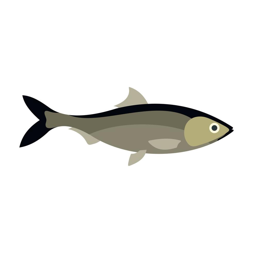 icono de pescado, estilo plano vector