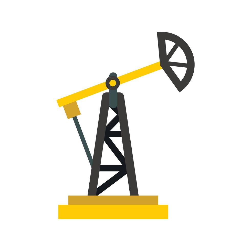 Oil rig icon, flat style vector