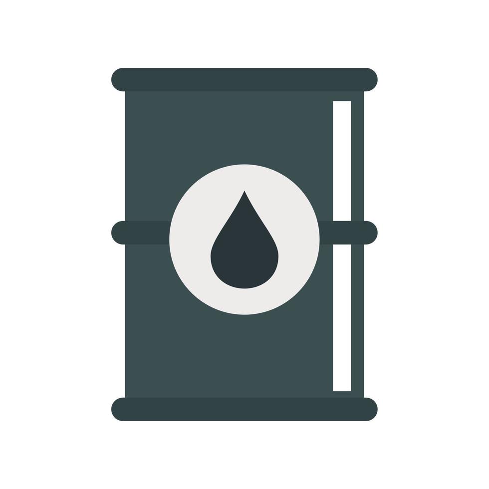 Barrel of oil icon, flat style vector