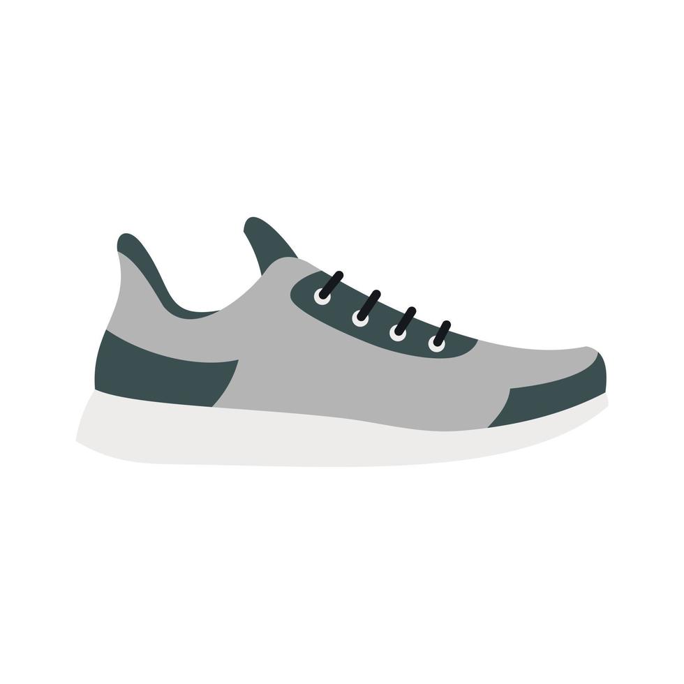 icono de zapatillas grises, tipo plano vector