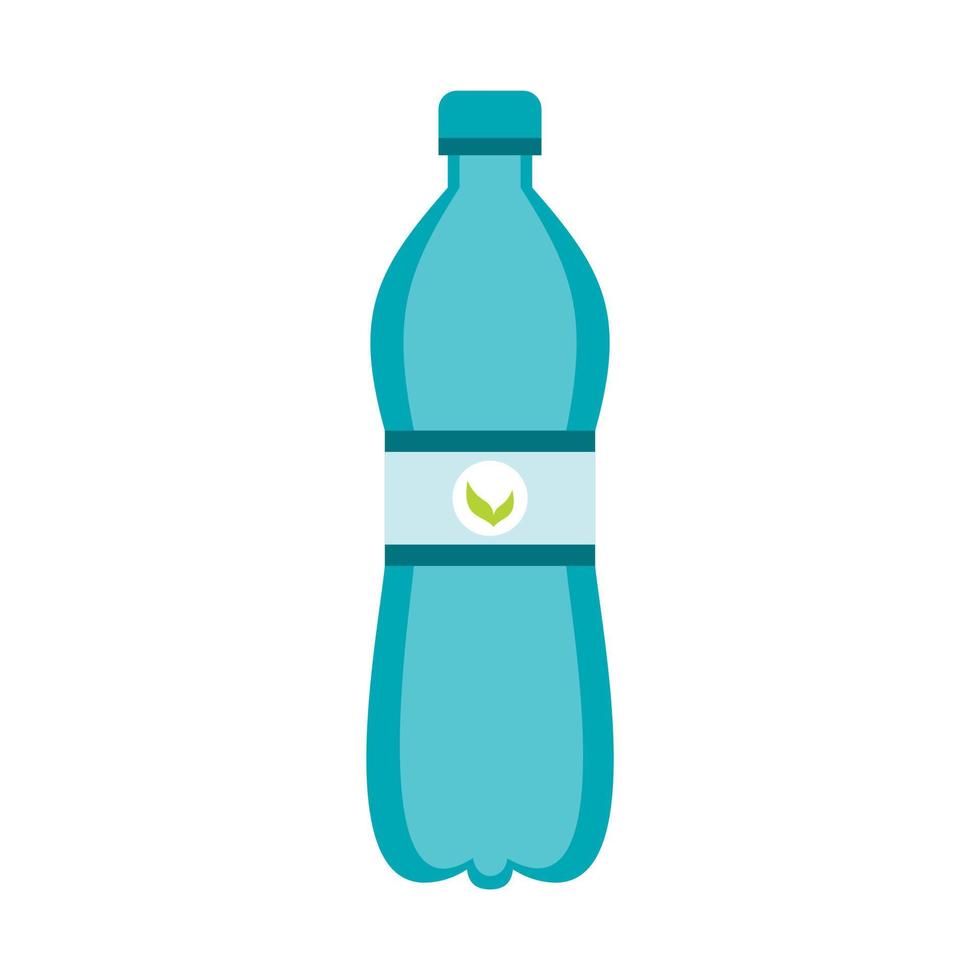 botella azul de icono de agua, estilo plano vector