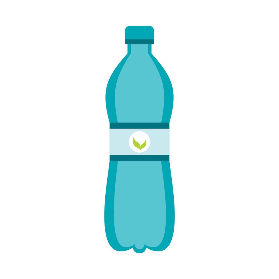 Blue bottle of water icon, flat style vector