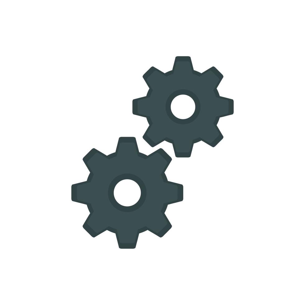 Gear icon, flat style vector