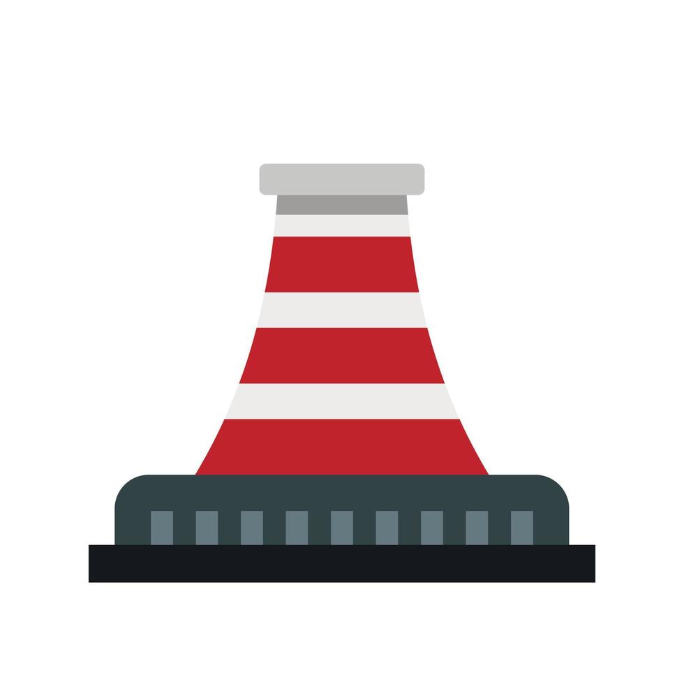 Refinery with pipe icon, flat style vector