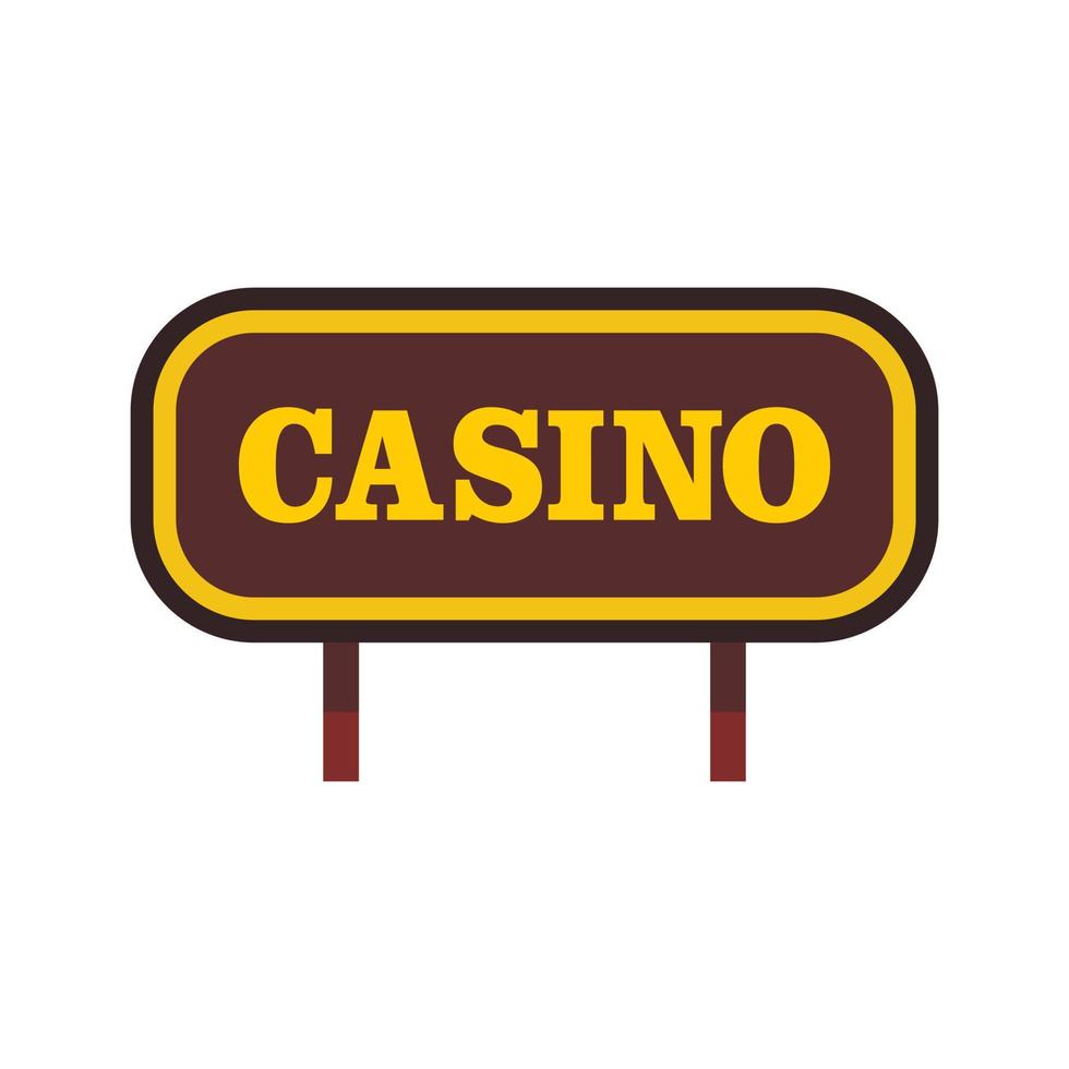 Casino signboard icon, flat style vector