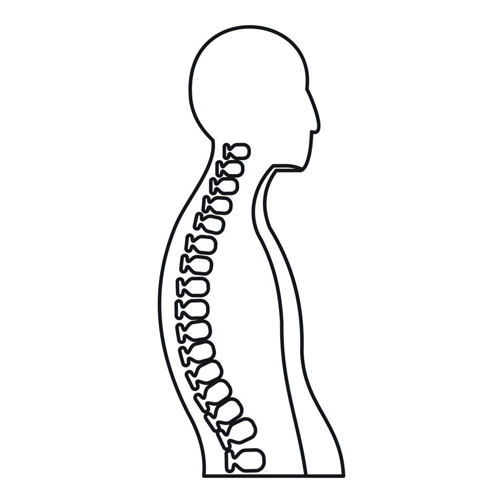 Human spine icon, outline style vector