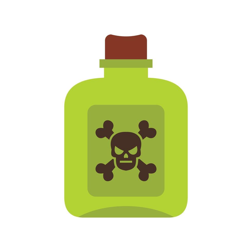 Poison icon, flat style vector