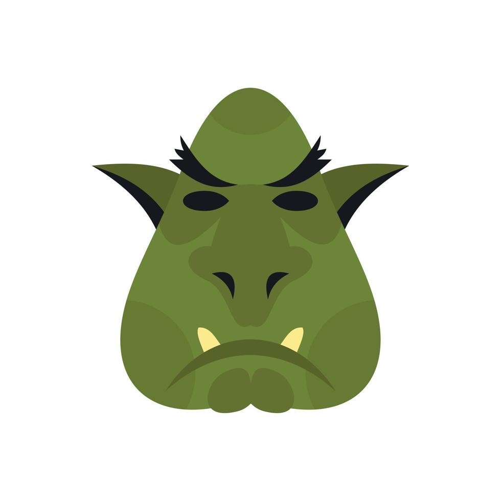 Head of troll icon, flat style vector