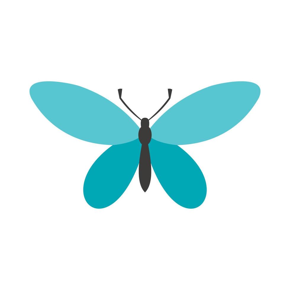 mariposa con icono de antenas, estilo plano vector