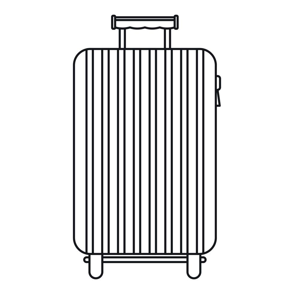 Suitcase on wheels icon, outline style vector