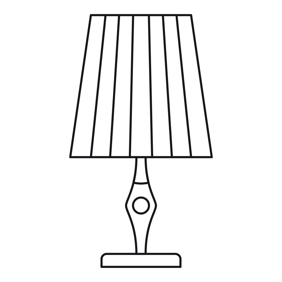 Vintage table lamp icon, outline style vector