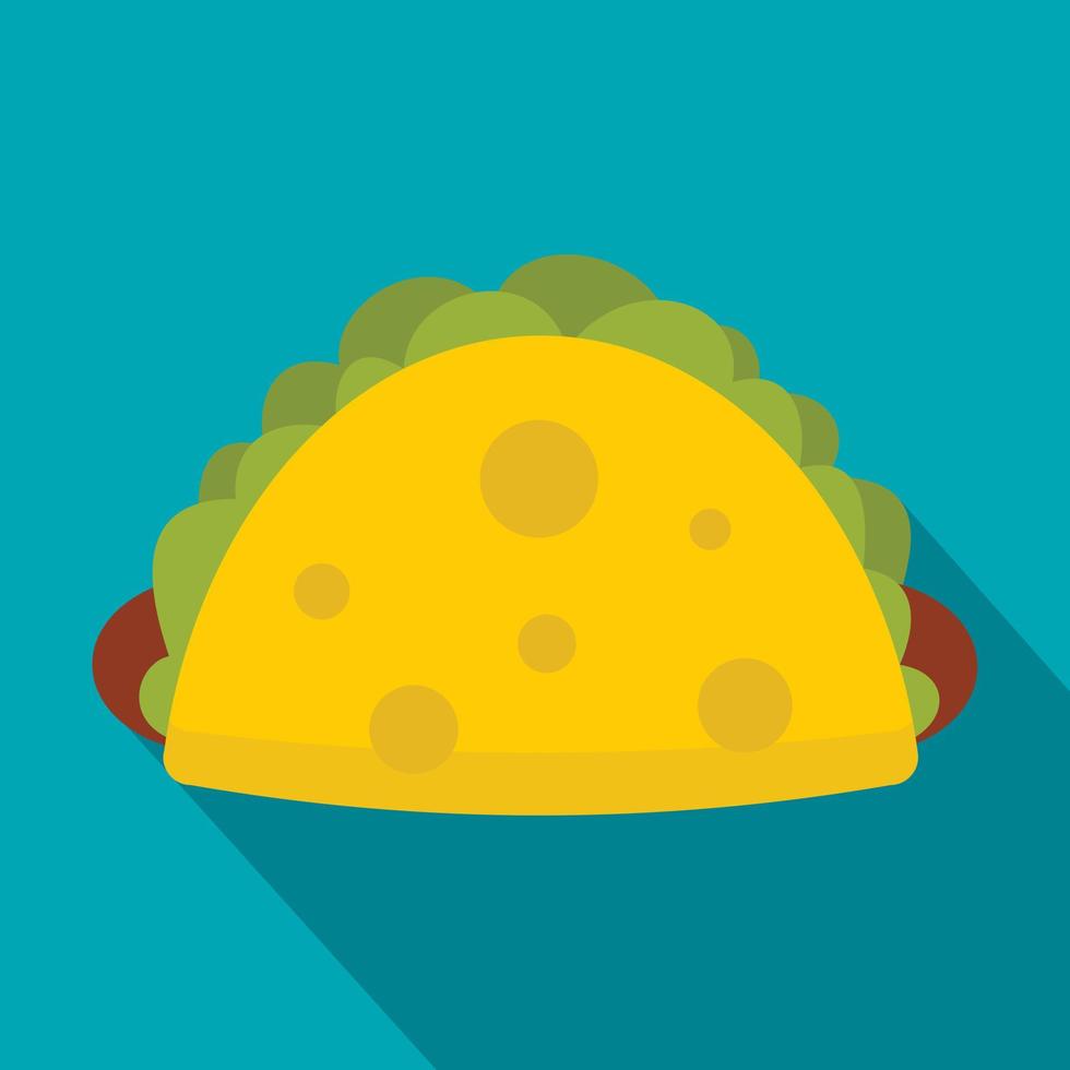 Tortilla wrap with vegetables icon, flat style vector