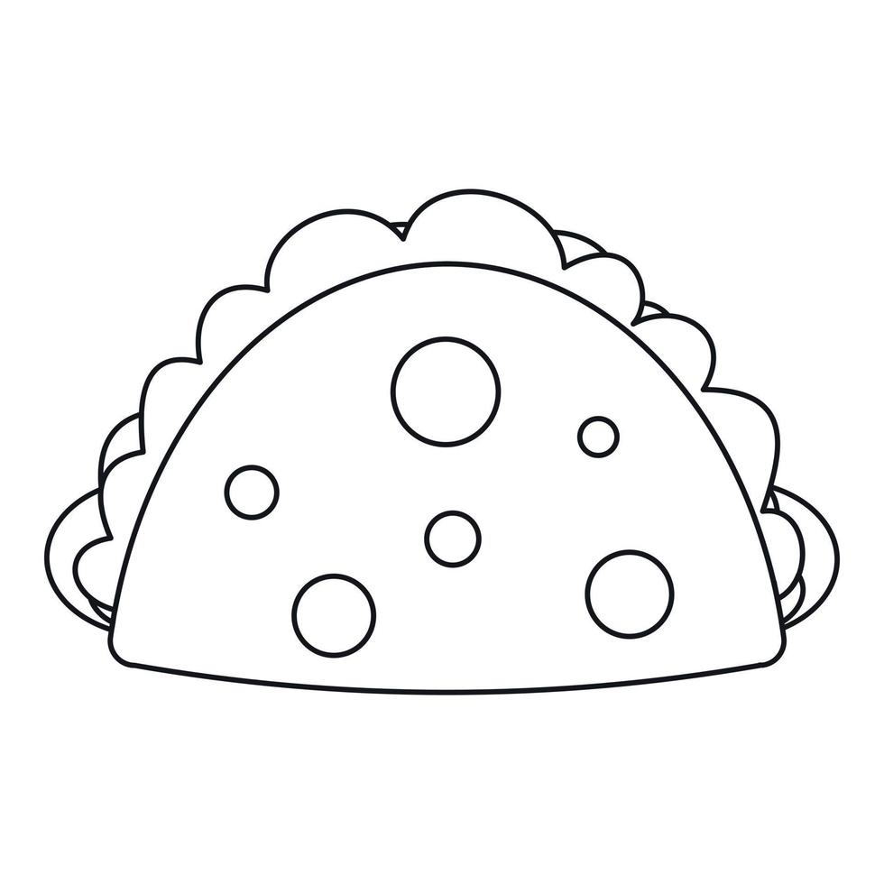 icono de pastel de carne, estilo de contorno vector