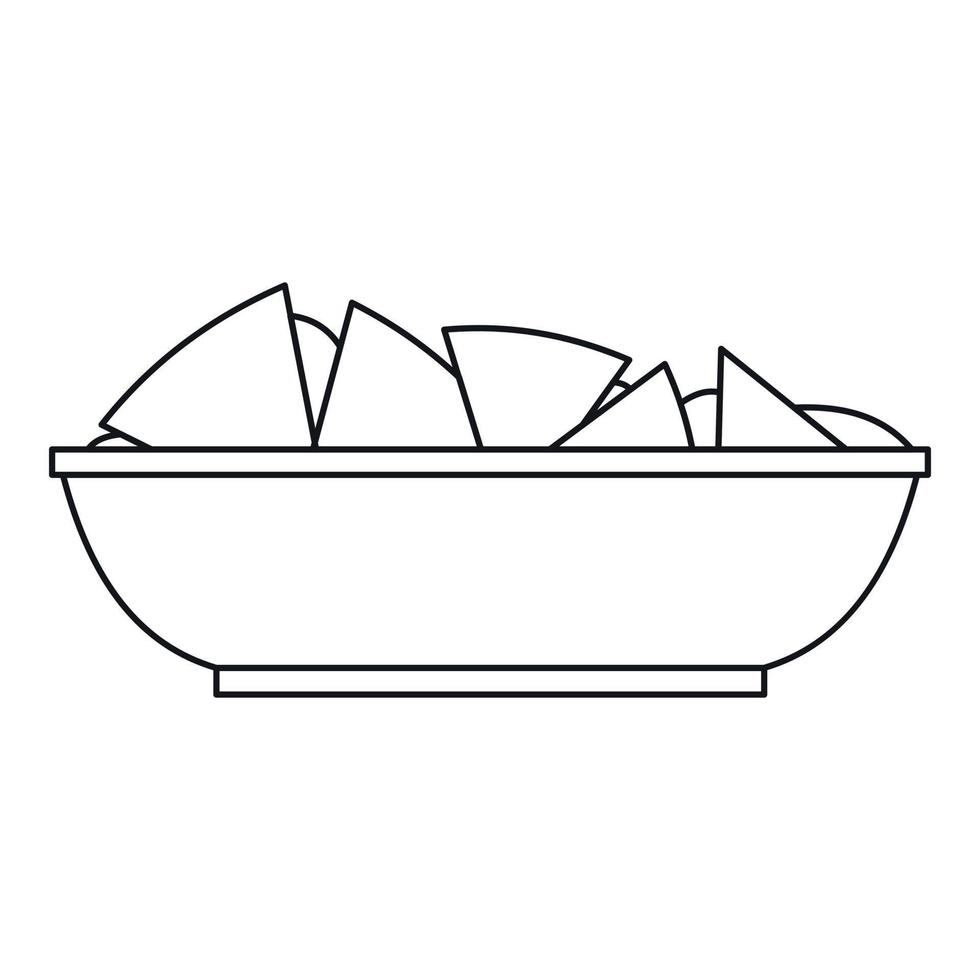 icono de nachos chips, estilo de contorno vector