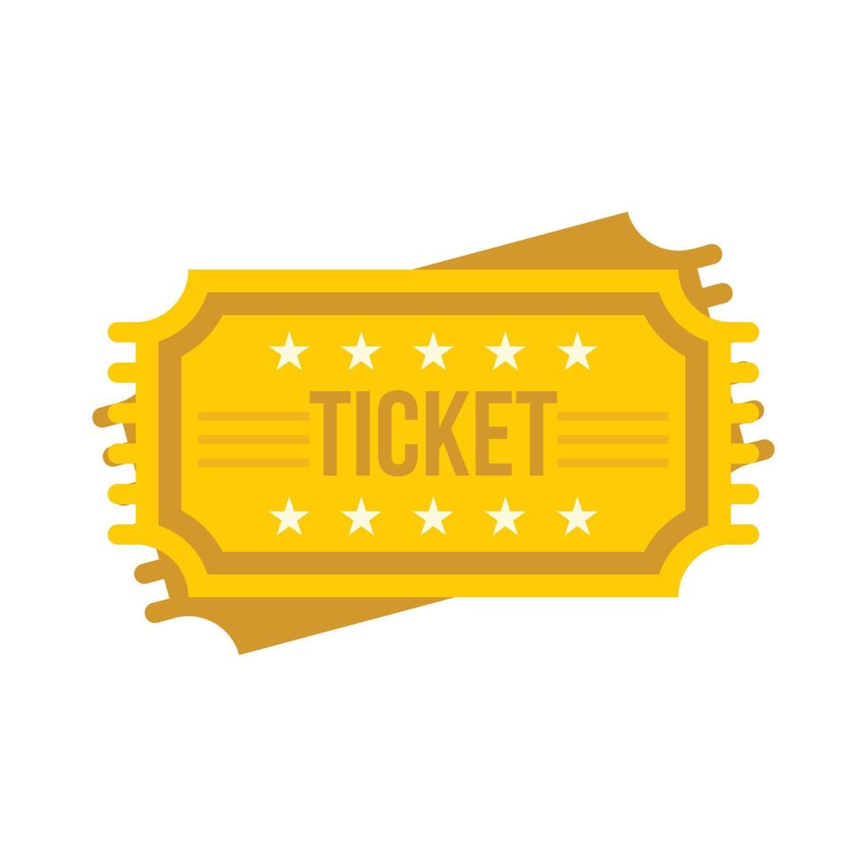 Ticket icon, flat style vector