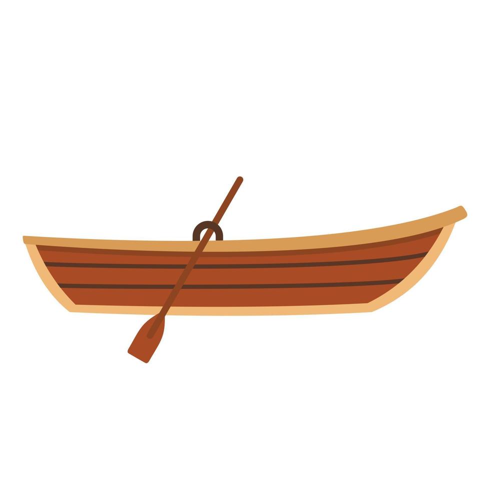 Boat with paddle icon, flat style vector