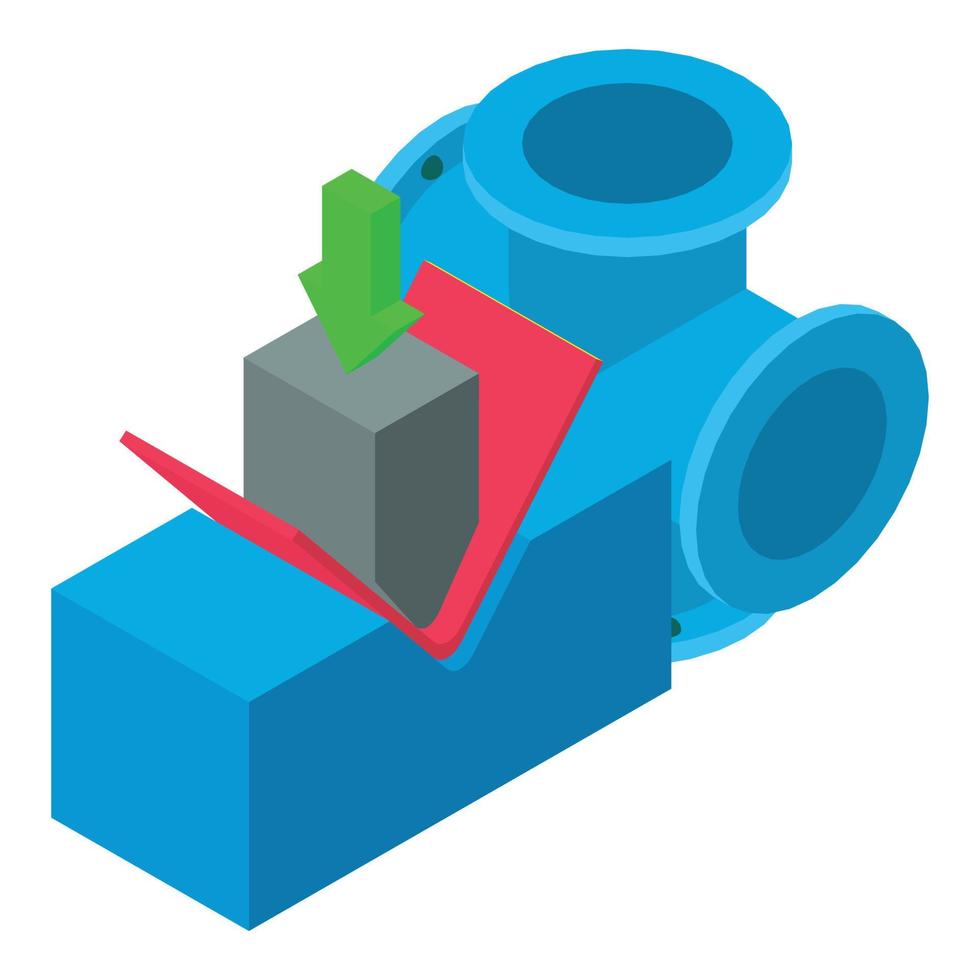 Industrial manufacturing icon isometric vector. Bending machine cross pipe icon vector