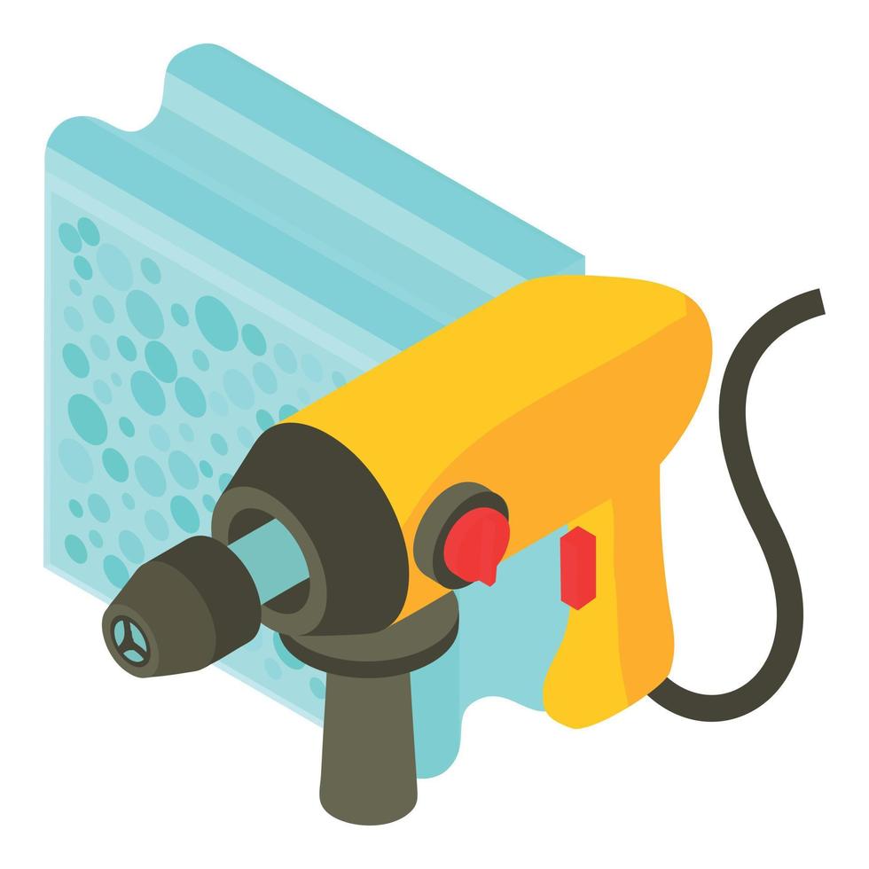 Electro equipment icon isometric vector. Electric drill glass construction block vector