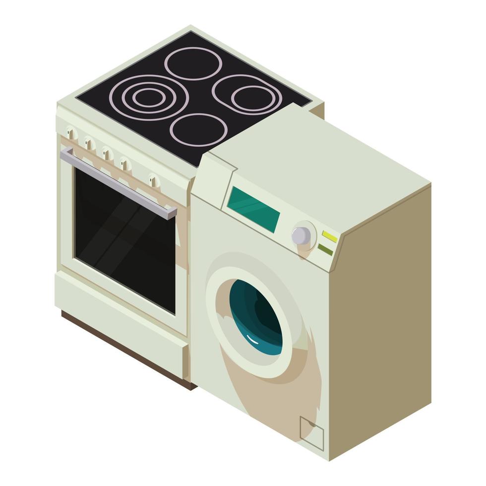 Home appliance icon isometric vector. New washing machine and electric