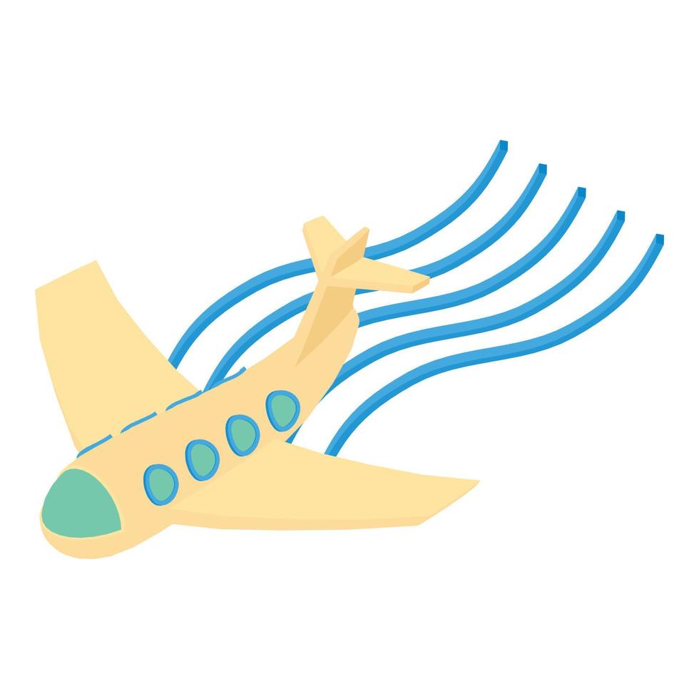 Air journey icon isometric vector. Modern passenger aircraft in airflow icon vector