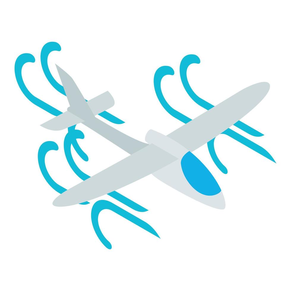 Sailplane icon isometric vector. White beautiful glider soaring in air flow icon vector