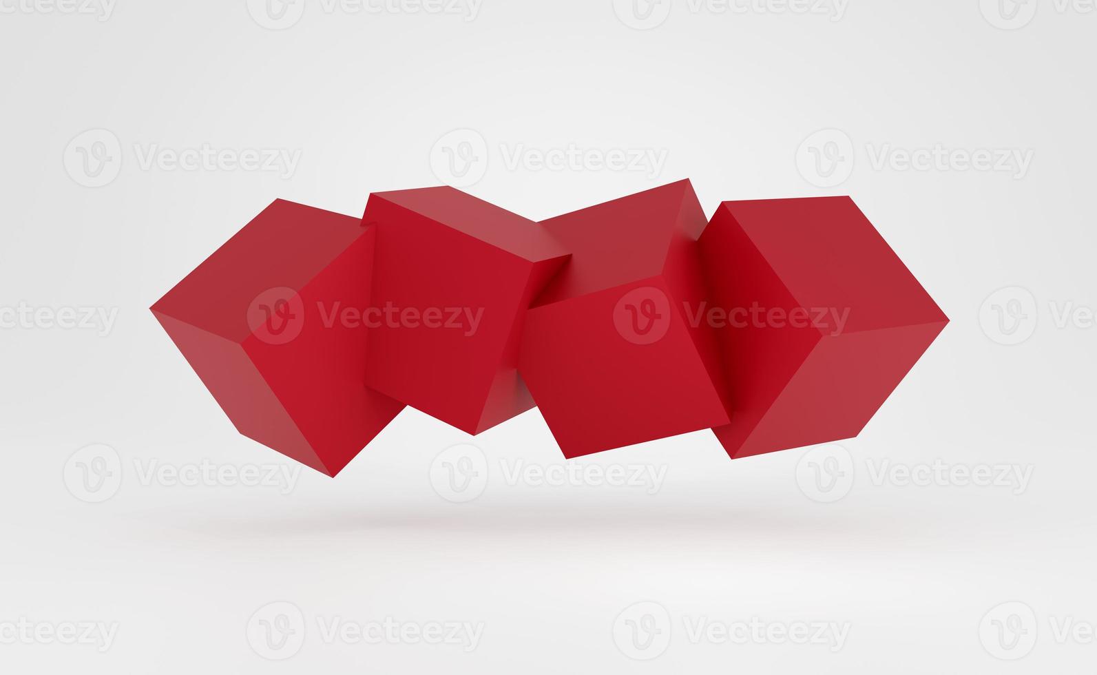 Abstract 3D glossy red cubes background for banner,poster,card,cover,brochure.3D rendering. photo
