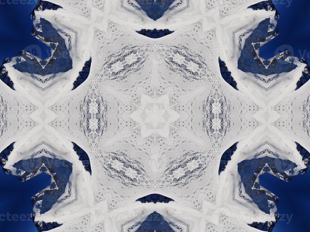 Dark blue sky floral abstract background kaleidoscope unique and aesthetic pattern photo