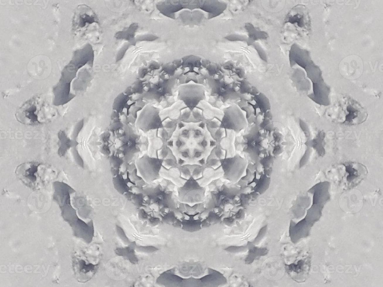 Ashy gray floral abstract background kaleidoscope plain unique and aesthetic pattern photo