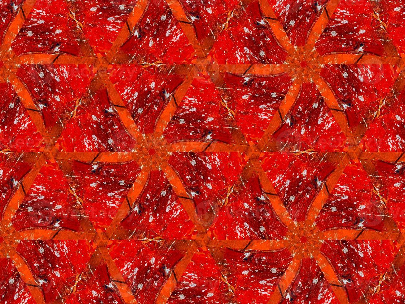 Colorful red fire kaleidoscope background abstract flower and symmetric pattern photo