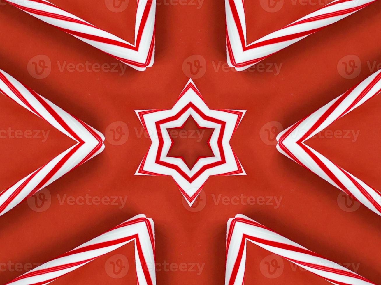 Brown kaleidoscope background with abstract christmas ornament pattern photo