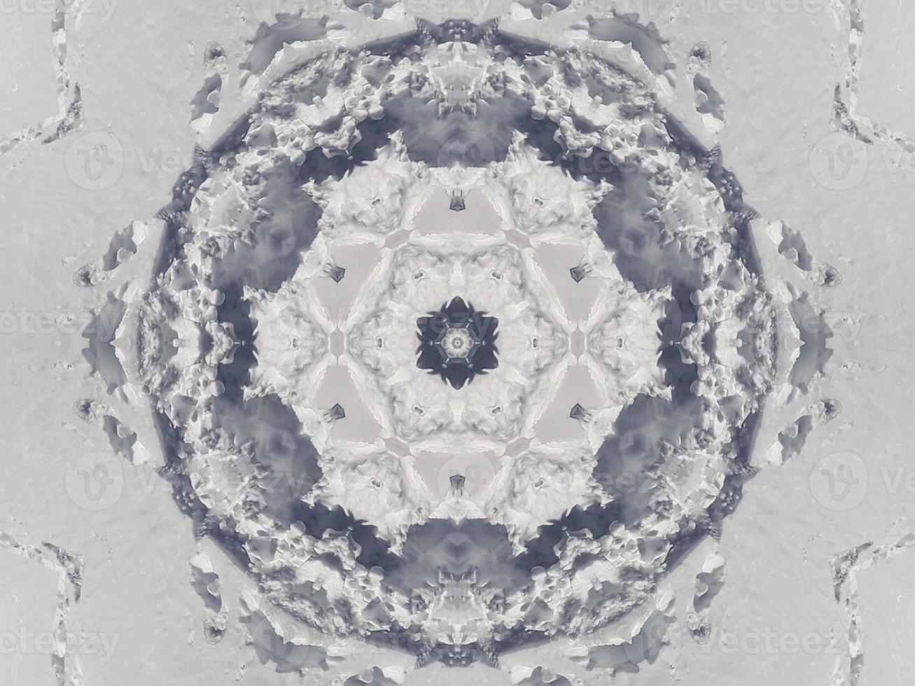 Ashy gray floral abstract background kaleidoscope plain unique and aesthetic pattern photo