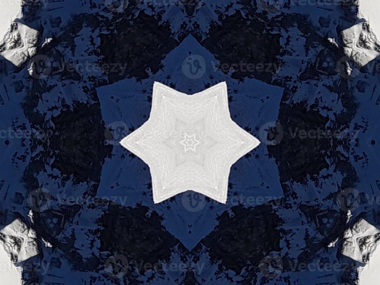 Dark blue sky floral abstract background kaleidoscope unique and aesthetic pattern photo