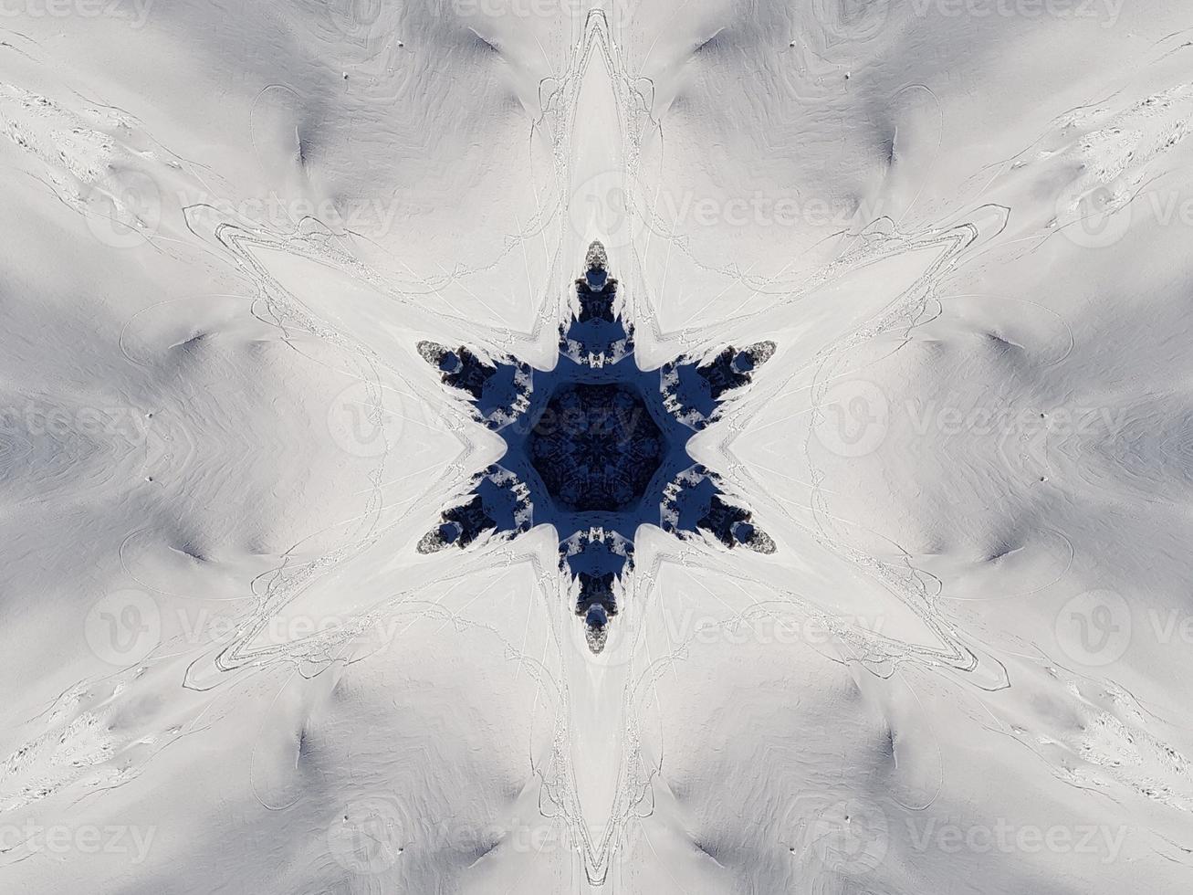 Dark blue sky floral abstract background kaleidoscope unique and aesthetic pattern photo